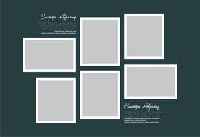 Pictures or photos frame collage. comics page grid layout abstract photo frames and digital photo wall template vector