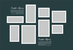 Pictures or photos frame collage. comics page grid layout abstract photo frames and digital photo wall template vector