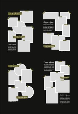 Set Pictures or photos frame collage abstract photo frames and digital photo wall template