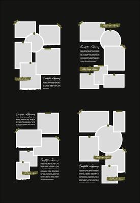 Set Pictures or photos frame collage abstract photo frames and digital photo wall template
