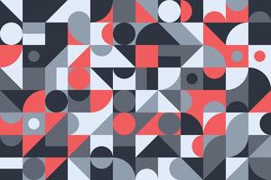 Dynamic geometric design with a striking combination of red, grey, black, and white elements vector