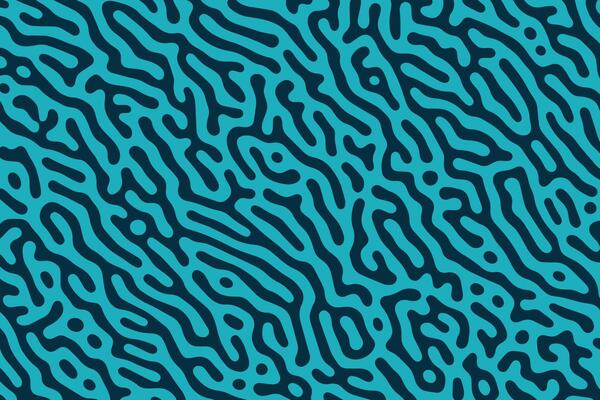 A seamless pattern wallpaper with organic curves and wavy lines intertwined in a maze-like structure, exuding a retro yet modern vibe