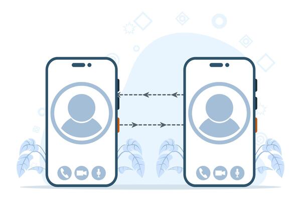 call technology concept. people making calls. Multimedia smart phone communication technology website flat template illustration.