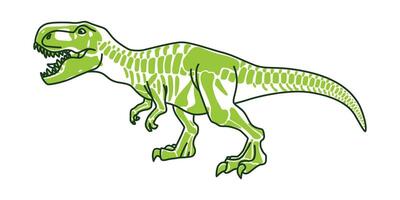 Dinosaur T-Rex Clipart, Green roaring tyrannosaurus, Dinosaur Image, Cartoon green dinosaur on white background, Continuous line drawing green dinosaur t-rex printed t shirt design, illustration dino vector