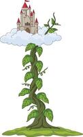 Castle with bean sprout in the clouds vector
