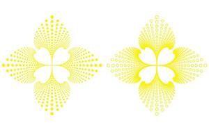 simple abstract yellow color geometric flower vector