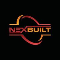 NEXBUILT in circle text modern design, brand text for your business vector
