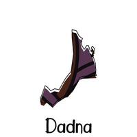 Dadna Map City illustration design, Simplified map of Dadna region in UEA with Arabic word vector