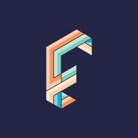 Monogram F geometric colorful modern logo design, suitable for your company vector