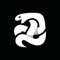 White Snake Animal modern logo design, suitable for your company vector