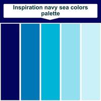 Inspiration navy sea colors palette. 5 set color palette. Beautiful color palette vector