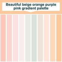 hermosa beige naranja púrpura rosado degradado paleta. resumen de colores paleta guía. elegante concepto color paleta vector