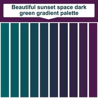 Beautiful sunset space dark green gradient palette. Abstract Colored Palette Guide. Elegant concept color palette vector