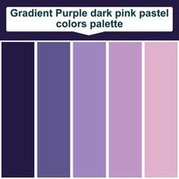 Gradient Purple dark pink pastel colors palette. 5 set color palette. Beautiful color palette vector