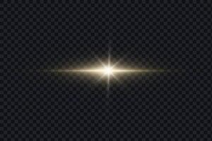 Light glare effect. Star shining light particles, design elements on background vector