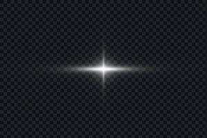 Light glare effect. Star shining light particles, design elements on background vector