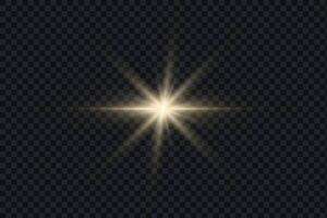Light glare effect. Star shining light particles, design elements on background vector