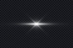 Light glare effect. Star shining light particles, design elements on background vector