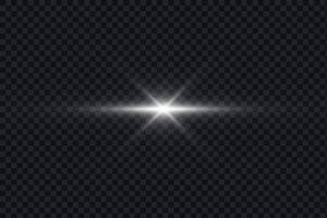 Light glare effect. Star shining light particles, design elements on background vector