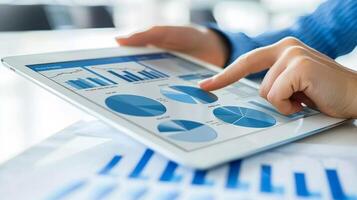 business analytics dashboard on a digital tablet clear and impactful high demand image photo