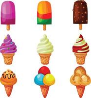 object set of isolated ice cream vector