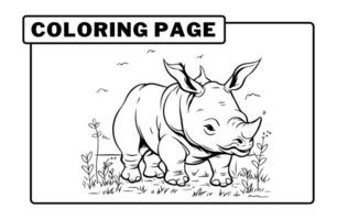 Wild animal coloring pages for kids vector