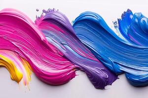 Abstract swirls of paint in bold colors representing dynamic movement and artistic expression photo