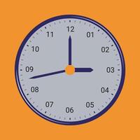 Minimal wall clock background illustration Free vector