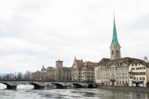 Scenic summer view of the Old Town architecture of Zurich photo
