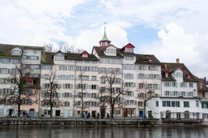 Scenic summer view of the Old Town architecture of Zurich photo