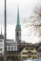 Scenic summer view of the Old Town architecture of Zurich photo