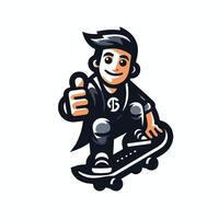 Man playing skateboard Design vector