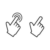 Hand click icon set. linear pointer icon vector