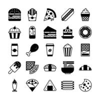Fastfood icon set in glyph style vector