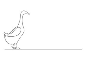 Duck continuous one line drawing premium illustration vector