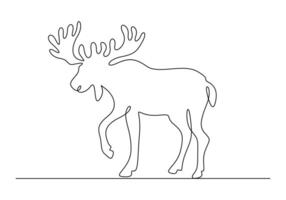 Moose continuous one line drawing premium illustration vector