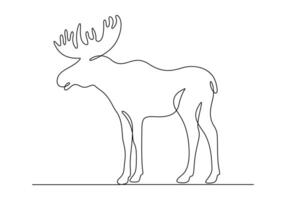 Moose continuous one line drawing premium illustration vector