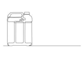 Gallon continuous one line drawing premium illustration vector