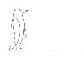 Penguin continuous one line drawing premium illustration vector