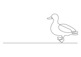 Duck continuous one line drawing premium illustration vector