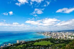 Hawai waikiki por el mar en oahu foto