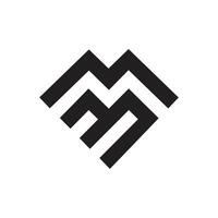 Letter Mm modern unique new shapes alphabet monogram logo vector
