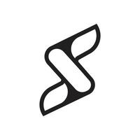 Letter S creative unique shape with negative space minimal logo design vector