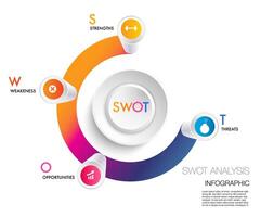 Infographic template for swot analysis for marketing can apply diagram framework vision vector