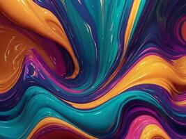 resumen 3d líquido antecedentes con vibrante colores foto
