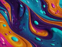 resumen 3d líquido antecedentes con vibrante colores foto