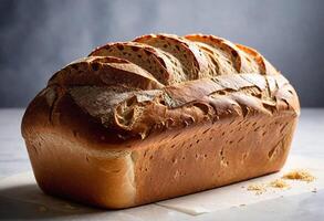 a loaf of bread sitting on a cloth photo