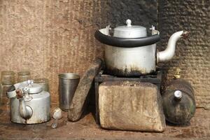 making chai, indian tea, varanasi, india photo