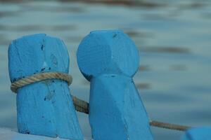 bollards for mooring a boat photo