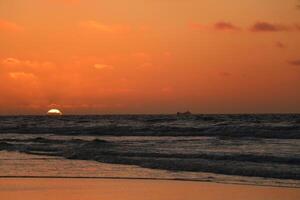 colorful sunset at Vlieland a dutch island photo